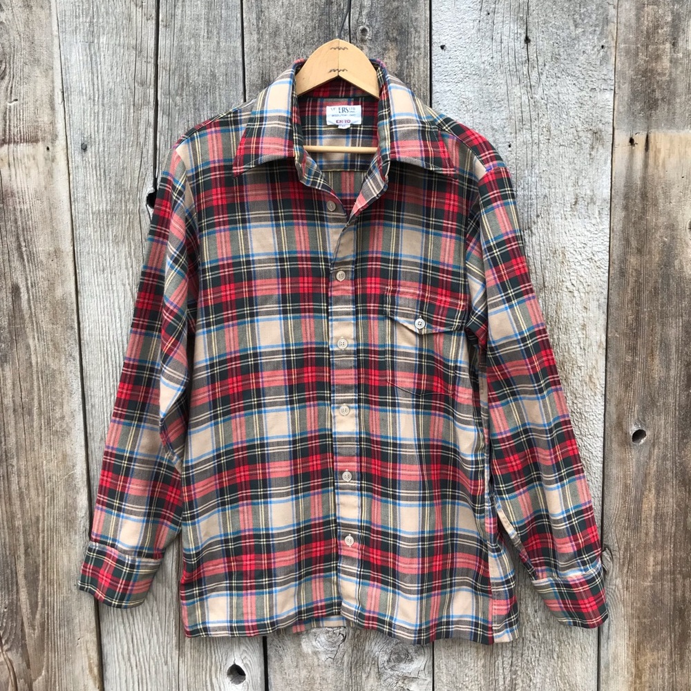 Vtg 60s-70s Enro Plaid Button Up Shirt Myers Ltd Middletown, Oh, Medium